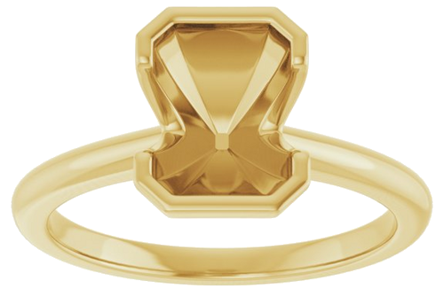 14K Yellow 8 x 6 mm Emerald Engagement Ring Mounting (3)