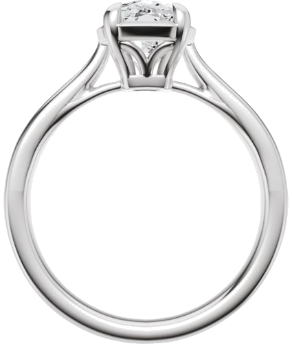 Sužadėtuvių Žiedas „Claw-Prong Solitaire Bezel-Style“ 14k white gold Elongated Cushion 8mm x 6mm (2)