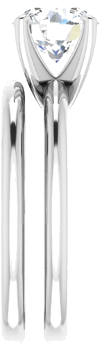 10K White  7.4 mm Round Solitaire Engagement Ring Mounting (9)