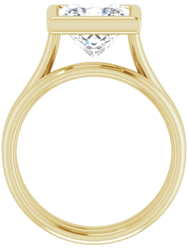 Sužadėtuvių Žiedas „Bezel-Set Solitaire“ 14k yellow gold Square 8mm (7)