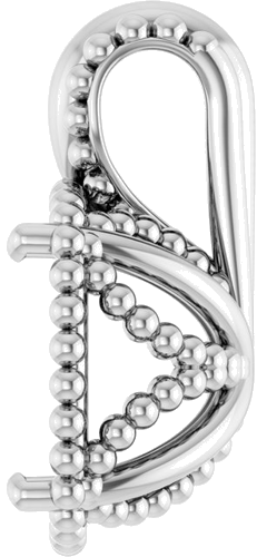 Pakabukas „Beaded“ 14k white gold Cushion 8mm (3)