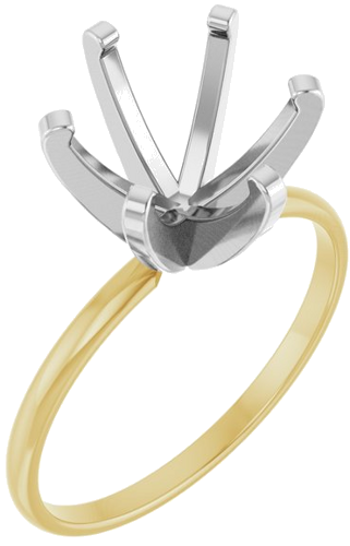 Sužadėtuvių Žiedas „Solitaire“ 14k yellow/white gold Round 9.4mm (1)