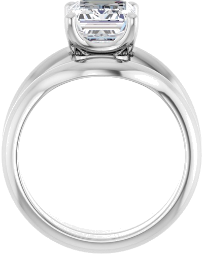 Sužadėtuvių Žiedas „Solitaire Crown-Inspired“ 14k white gold Emerald 9mm x 7mm (7)