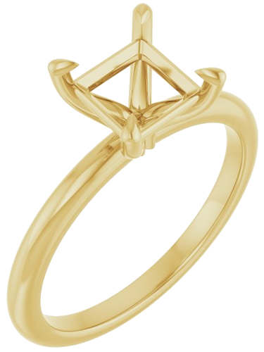 Sužadėtuvių Žiedas „Claw-Prong“ 14k yellow gold Square 6mm (1)