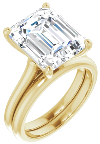 14K Yellow 12x10 mm Emerald Solitaire Engagement Ring Mounting (6)