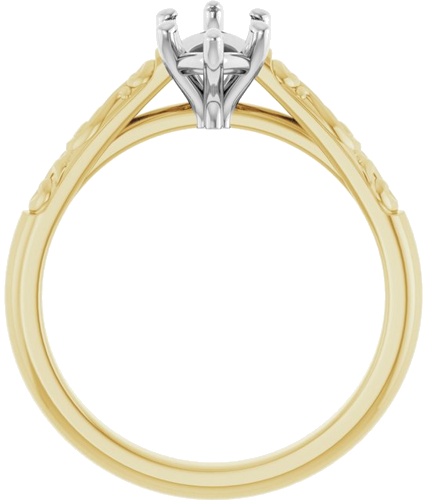 Sužadėtuvių Žiedas „Solitaire“ 14k yellow/white gold Marquise 10mm x 5mm (2)