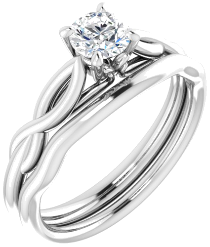 14K White  4.8 mm Round Solitaire Engagement Ring Mounting (6)