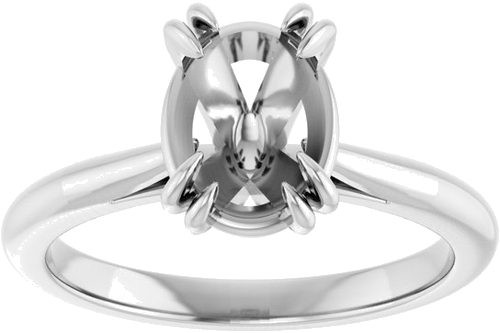 Sužadėtuvių Žiedas „Solitaire“ 585 Baltojo Aukso Oval 9mm x 7mm (3)