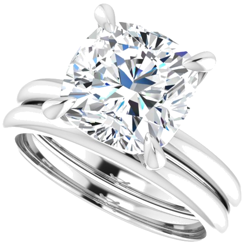 Platinum  9x9 mm Cushion Solitaire Engagement Ring Mounting (10)