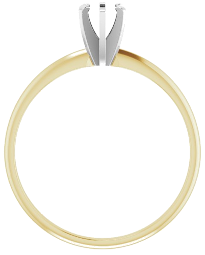 14K Yellow White 4.0-4.1 mm Round 6-Prong Solitaire Engagement Ring Mounting (2)