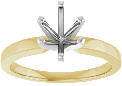 Sužadėtuvių Žiedas „Solitaire“ 14k yellow/white gold Oval 8mm x 6mm (3)