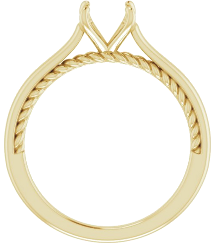 Sužadėtuvių Žiedas „Solitaire Rope“ 14k yellow gold Round 6.5mm (2)