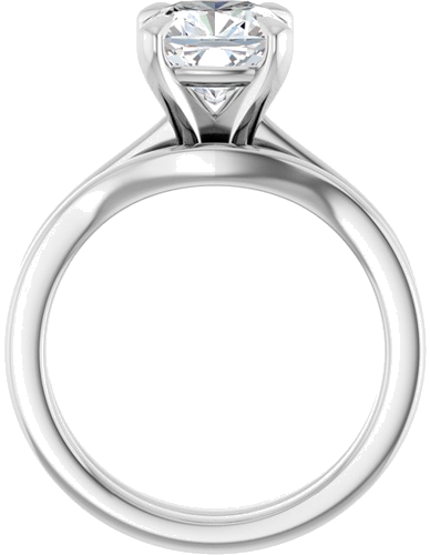 Sužadėtuvių Žiedas „Claw-Prong“ 14k white gold Cushion 7.5mm (7)