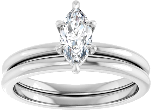 Sužadėtuvių Žiedas „Claw-Prong“ 14k white gold Marquise 8mm x 4mm (8)