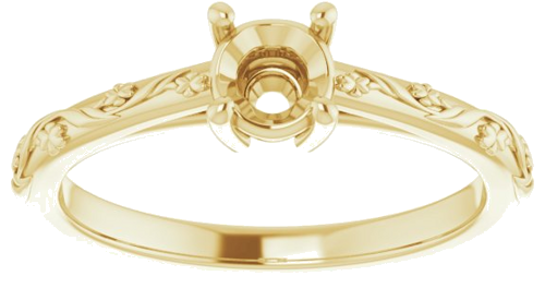 Sužadėtuvių Žiedas „Solitaire“ 14k yellow gold Round 4.8mm (3)