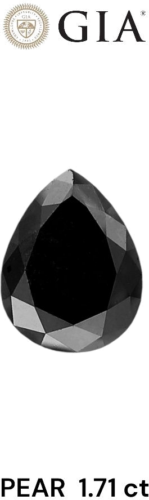 1.71 carat Fancy Black-VVS2 Natūralus Pear Deimantas (1)
