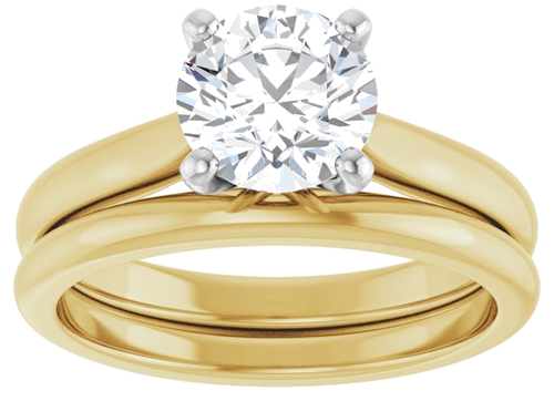 Sužadėtuvių Žiedas 14k yellow/white gold Round 7mm (8)