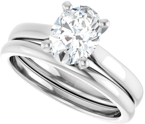 Sužadėtuvių Žiedas „Solitaire“ 950 Platinos Oval 8mm x 6mm (10)