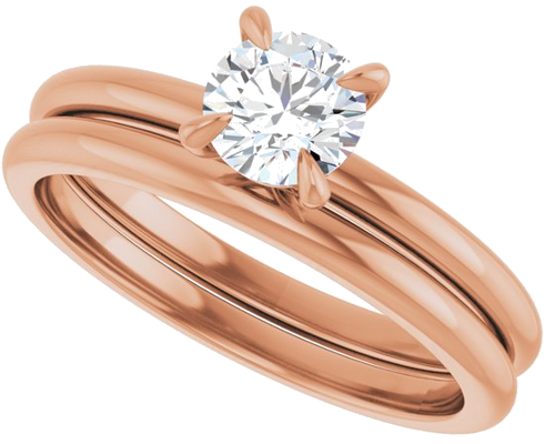 Sužadėtuvių Žiedas „Solitaire“ 10k rose gold Round 5.2mm (10)