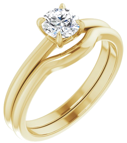 14K Yellow 5.2 mm Round Solitaire Engagement Ring Mounting (6)