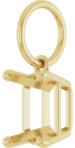 Pakabukas „Solitaire Charm“ 10k yellow gold Emerald 7mm x 5mm (2)