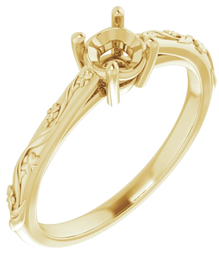 Sužadėtuvių Žiedas „Solitaire“ 14k yellow gold Round 4.8mm (1)