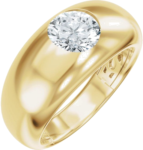 Sužadėtuvių Žiedas „Solitaire“ 14k yellow gold Round 6.5mm (1)