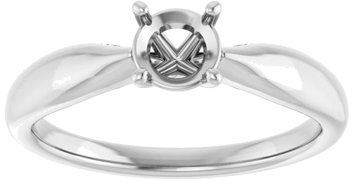 14K White  5.2 mm Round Solitaire Engagement Ring Mounting (3)