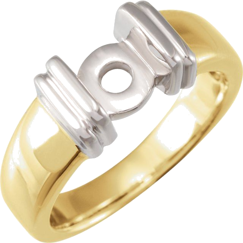Sužadėtuvių Žiedas „Channel-Set Solitaire“ 14k yellow/white gold Round 5.8mm (1)