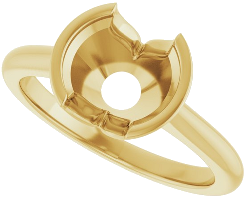 Sužadėtuvių Žiedas „Half Bezel Solitaire“ 585 Geltonojo Aukso Round 8.2mm (5)