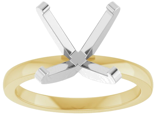 Sužadėtuvių Žiedas „Solitaire“ 585 Baltojo Ir Geltonojo Aukso Round 11.2mm (3)