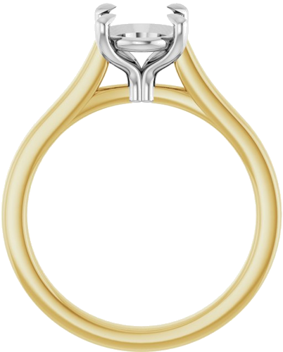 Sužadėtuvių Žiedas „Claw-Prong“ 14k yellow/white gold Oval 9mm x 7mm (2)