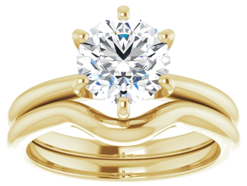 14K Yellow  7.4 mm Round Solitaire Engagement Ring Mounting (8)