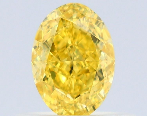 0.51 carat Fancy Vivid Yellow-VS1 Natūralus Oval Deimantas (1)