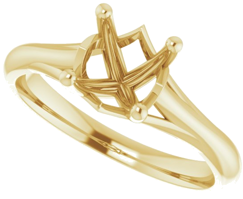 14K Yellow 7 mm Round Solitaire Engagement Ring Mounting (5)