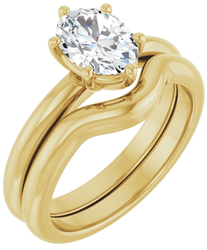 Sužadėtuvių Žiedas 14k yellow gold Oval 8mm x 6mm (6)