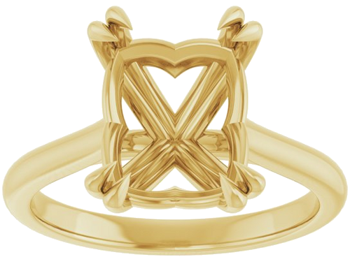 Sužadėtuvių Žiedas „Double Claw-Prong“ 10k yellow gold Emerald 10mm x 8mm (3)