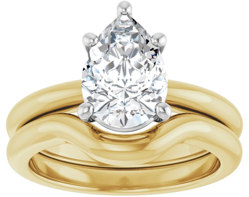Sužadėtuvių Žiedas 14k yellow/white gold Pear 10mm x 7mm (8)