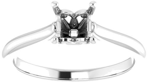 Sužadėtuvių Žiedas „Solitaire“ 585 Baltojo Aukso Square 4.5mm (3)