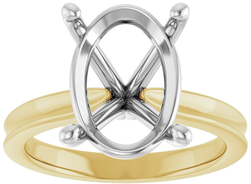 Sužadėtuvių Žiedas 14k yellow/white gold Oval 14mm x 10mm (3)