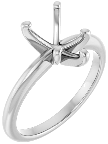 14K White  10x7 mm Pear Solitaire Engagement Ring Mounting (1)