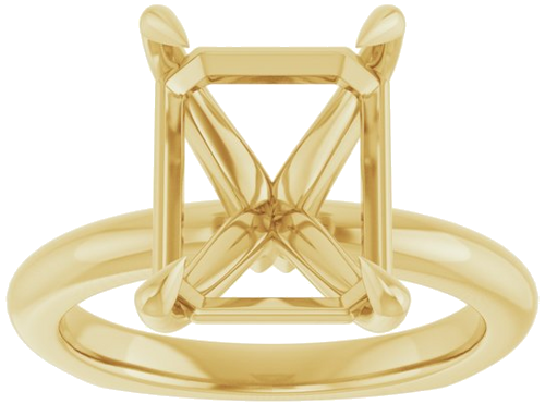 Sužadėtuvių Žiedas „Claw-Prong Euro Shank“ 14k yellow gold Emerald 11mm x 9mm (3)