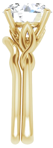 Sužadėtuvių Žiedas „Solitaire“ 585 Geltonojo Aukso Round 10mm (9)