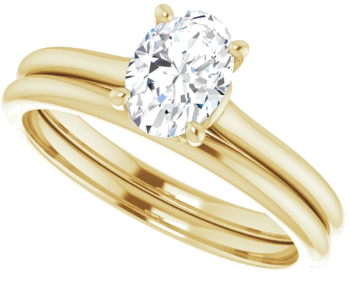 Sužadėtuvių Žiedas „Solitaire“ 14k yellow gold Oval 7mm x 5mm (10)