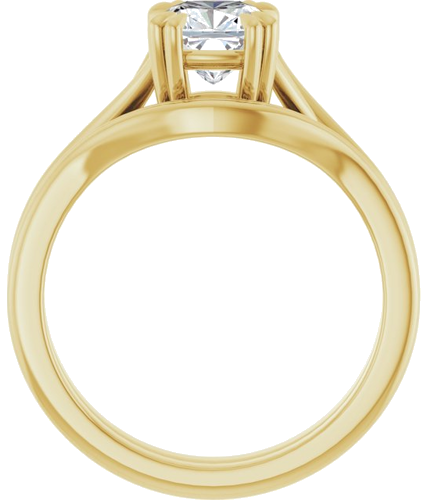 Sužadėtuvių Žiedas „Double Claw-Prong Solitaire Criss-Cross“ 14k yellow gold Cushion 6mm (7)