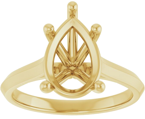 Sužadėtuvių Žiedas „Claw-Prong“ 10k yellow gold Pear 12mm x 8mm (3)