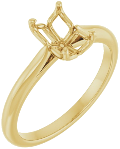 Sužadėtuvių Žiedas „Solitaire“ 585 Geltonojo Aukso Emerald 7mm x 5mm (1)