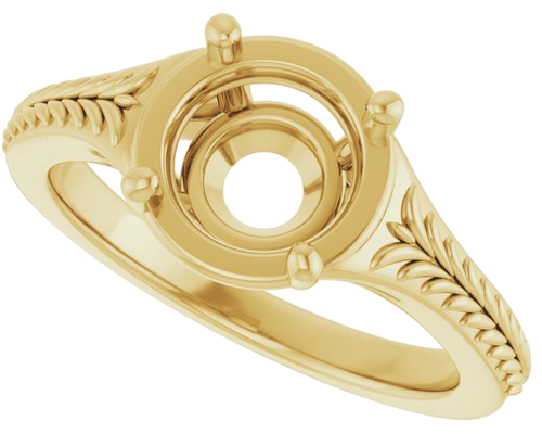 Sužadėtuvių Žiedas „Solitaire“ 10k yellow gold Round 7.4mm (5)