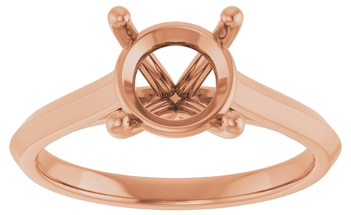 Sužadėtuvių Žiedas „Solitaire“ 585 Rožinis Aukso Round 8mm (3)