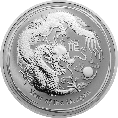 1/2 oz Год Дракона 2012 (Lunar II) Австралия серебряная монета (1)